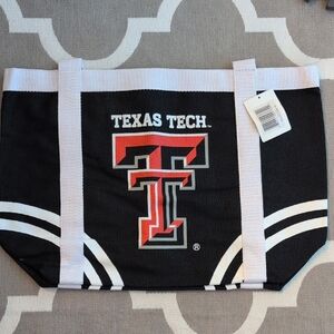 NCAA Little Earth Black and Red Texas Tech Canvas Tote Bag NWT